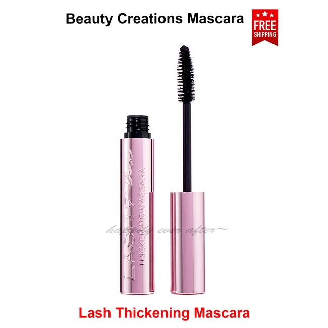 Beauty Creations Lash Flex Thickening Mascara True Jet Black, Water resistant