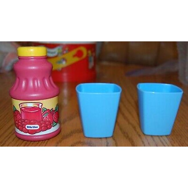 Vintage Little Tikes fruit juice bottle with 2 Little Tikes tumblers