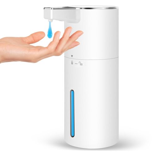 Automatic Soap Dispenser Liquid for Bathroom: 14 OZ Wall Touchless - Plastic White 4-Level Adjustable Modern Auto Electric Soap Dispenser - Kitchen Hand Dish Lotion Kids Family