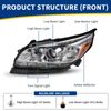 Headlight Assembly For 2013-2015 Chevy Malibu Left+Right Halogen Headlights