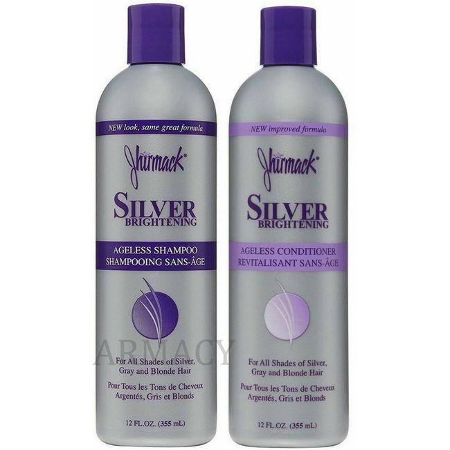 Jhirmack Silver SHAMPOO + CONDITIONER Silver & Blonde Hair 12oz ( 1 of each )