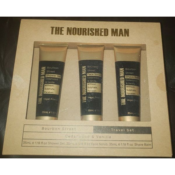 The Nourished Man Bourbon Street Body & Face Care Travel Kit Cedarwood & Vanilla