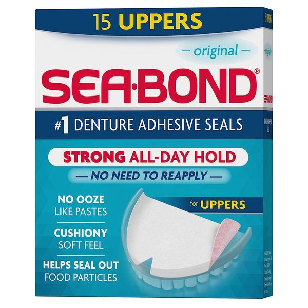 SEA-BOND Denture Adhesive Wafers Uppers Original 15 EA - Buy Packs and SAVE (Pack of 2)