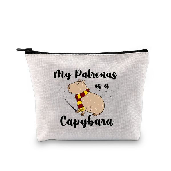 PYOUL Capybara Lover Gift My Patronus is A Capybara Makeup Bag Capybara Fan Cosmetic Bag Rodent Animal Lover Gift Zipper Travel Pouch (is A Capybara B EU)