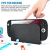 DLseego Protective Cover for Switch 2 Console,Anti Scratch Sturdy Dockable Protector Case with 2 Handle Shell and 6PCS Thumb Grips,Black
