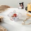 Lorren Home Trends Crystal Glass Candy Dish with Lid, Hexagonal Shape, Clear