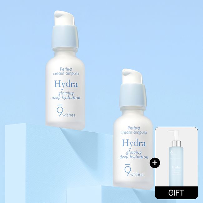 Nine Wishes Hydra Cream Ampoule 30ml 1+1+ (Free) Hydra Cleansing 200ml / Ultra moisturizing