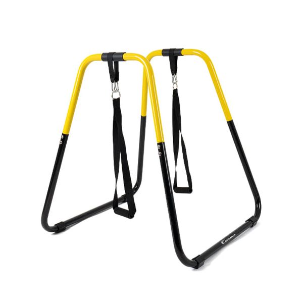 iWarner Dips Station Parallel Bars Push-Up Bar, Yellow+Black