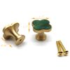 Susenya Knobs for Bathroom Cabinets,6-Pack, Brass Resin Knobs for Cabinets Flower Shape Knobs for Dresser Drawers 1.1" Width Moss Green