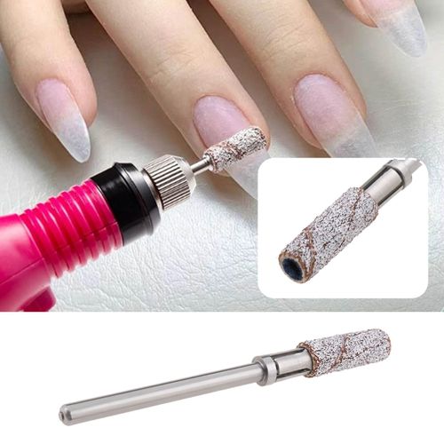 eMagTech 60PCS Small Sanding Bands with 3.1mm Mandrel Nail Drill Bit for Nails Polish Acrylic Nails Gel Manicures and Pedicure 80/120/180/240Grit Grey
