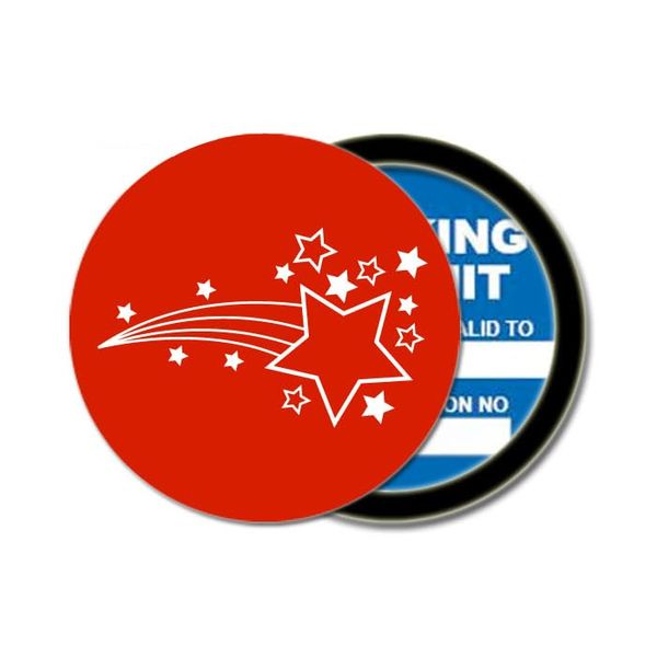 Shooting Stars 90mm Magnetic Parking Permit Windscreen Disc Holder, Dark Red