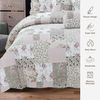 3 PCS Patchwork Bedspread Quilted Bed Throw Single Double King Size Bedding Set (Zurich, Double Bedspread Set)