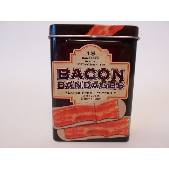 Bacon Strips Bandages, 15 Large Sterile Strips Latex Free