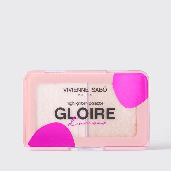 VIVIENNE SABO Highlighter Palette Gloire d'Amour, Tour Eiffel Soft Rose 01 - Shimmering Pink, Multiple Shades with Warm and Cool Undertone - Palette