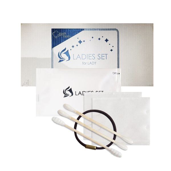 Lady set cotton swab hair tie cotton pad 1000 sets hotel motel supplies supplies