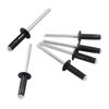 Kyuionty 60 Pcs 3/16" x 5/8" Tri-Fold Exploding Pop Rivets, Aluminum Large Head Blind Rivets (Black)