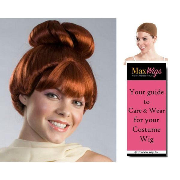 Wilma color Auburn - Enigma Wigs Cartoon Wife Flinstone Fairy Caveman Tinker Redhead Bundle Cap, MaxWigs Costume Wig Care Guide