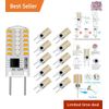G8 LED Bulbs 3W Warm White Dimmable 10 Pack for Under Cabinet Lighting