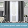 Kenney KN85001 Scroll Ball End Standard Decorative Window Double Curtain Rod, 48-86" Adjustable Length, Black Finish, 5/8" Diameter Steel Tubes
