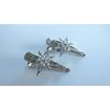 Generic Two small tiny silver star crystal alligator hair clips fine hair