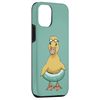 Little Duck with Swim Goggles & Pool Float,Adorable Duckling Case for iPhone 12/12 Pro