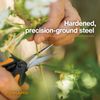 Fiskars Micro-Tip Pruning Snips - 6" Garden Shears with Sheath and SoftGrip Handle - Yard and Garden Tools - Orange/Black