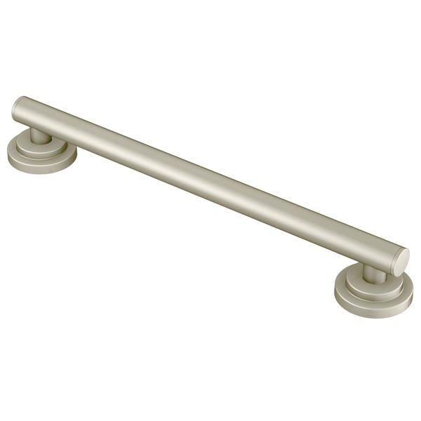 Moen YG0718BN Bathroom Safety 18-Inch Stainless Steel Modern Bathroom Grab Bar, Brushed Nickel