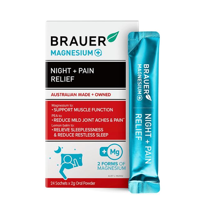 Brauer Magnesium+ Night + Pain Relief Powder - Reduce and Relieve Sleeplessness