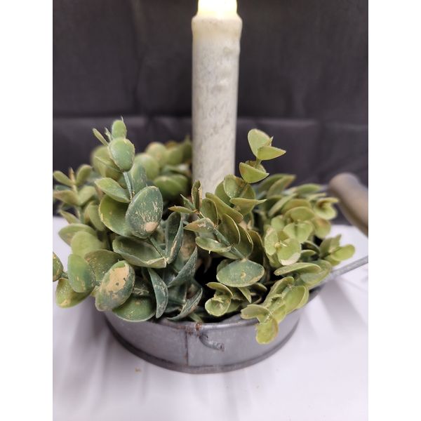 Succulent Leaf-Greenery Candle Ring-Artificial Plastic-1.5" inner-Ring 7" Wide