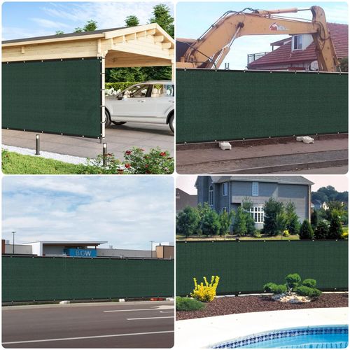 E&K Sunrise 8' x 2' Privacy Fence Screen with Grommets, Outdoor Windscreen Fence Covering Privacy Screen UV Blockage for Backyard Garden Patio, Zip Ties Included (Green)
