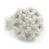 Avalaya 20mm D/Glass and Acrylic Bead Button-shaped Flex Ring (White) - Size M