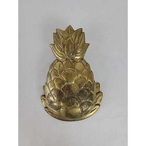 Vintage Crowning Touch Solid Brass Pineapple Door Knocker 6x4 Shows Wear