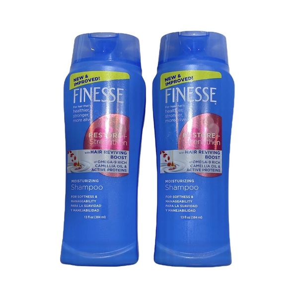 (2) FINESSE Restore Strengthen Moisturizing Shampoo Hair Reviving Boost 13 Fl Oz