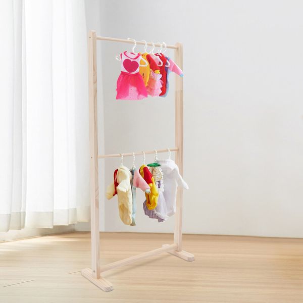 Pet Children Clothes Rack Garment Wood Rack Retail Home Clothes Hanger Rack