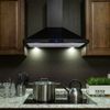 30 inch Range Hood Wall Mount Kitchen 3-Speed Touch Panel Vent Black Painted New