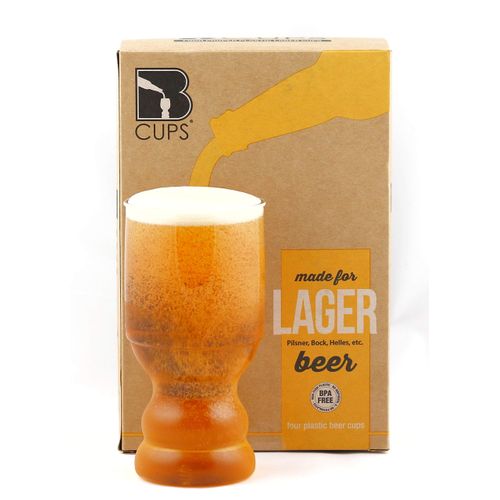 BCups Lager Outdoor Plastic Craft Beer Cups, BPA & BPS-free (4-Pack)