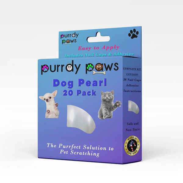 Purrdy Paws Soft Nail Caps for Dog Claws Pearl Medium
