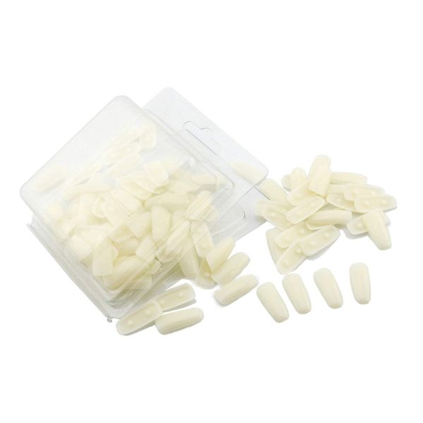KADS 100 Plastic Nail Tips for Practice Use Practice Training Nail Art False Tips Display Training Tool