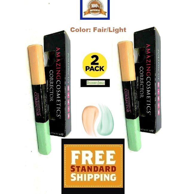 Set of x2 Amazing Cosmetics Corrector Fair/Light 22oz made in USA -authentic