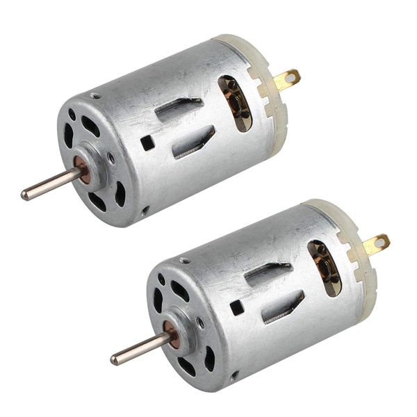 HALJIA 2PCS 385 Micro Motor DC 12V 10000RPM 2.3mm Shaft Micro Strong Magnet Carbon Brush DC Motor for DIY Toys