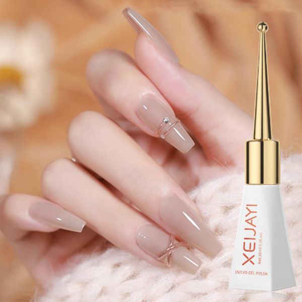 Nude Gel Polish,Nude Pink Jelly Gel Nail Varnish 10 ML Translucent Jelly Gel Nail Polish Soak Off UV Gel Polish,Color Gel Nail Varnish Christmas for French Manicure Nail Art DIY Gift at Home