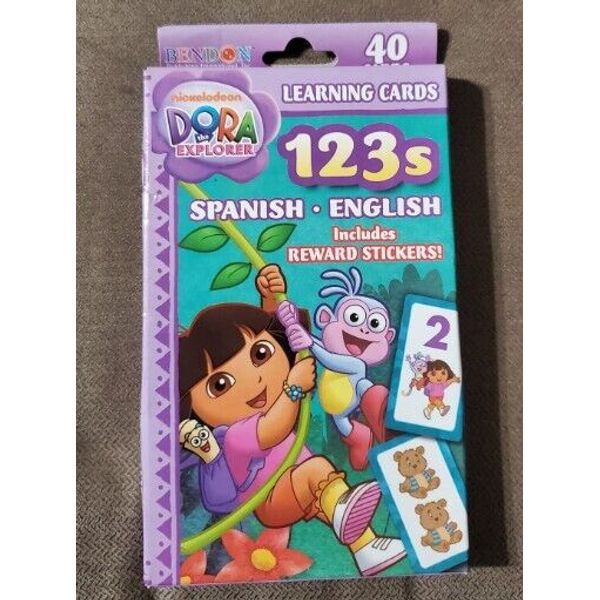 Dora Explorer 123 Learning Flash Cards Spanish and English Preschool 40 Cards