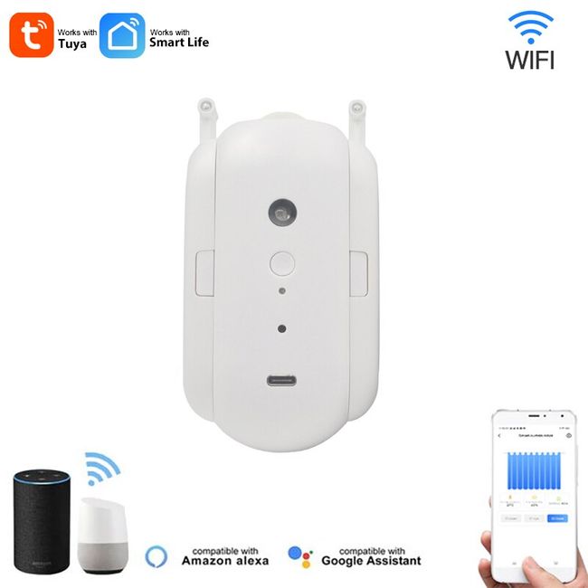 Intelligent Curtain Motor Electric Curtain Robot Automatic Opener No Wiring  Support APP Remote Control Timer Setup & Sensing Compatible with Home for  Roman Rod 