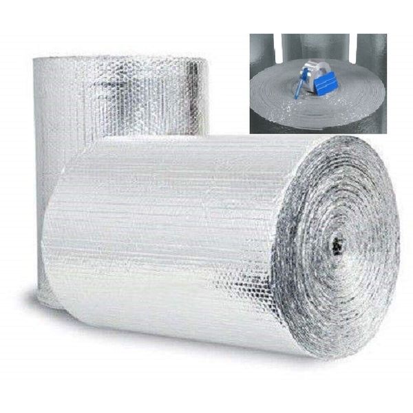 100sqft (4x25) NASATEK Double Bubble Reflective Insulation DIY KIT Razor & Tape