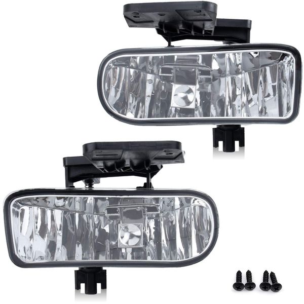 RP Remarkable Power, OEM Fog Lights For 1999 2000 2001 2002 Sierra / 2000 2001 2002 2003 2004 2005 2006 Yukon/Yukon XL Pickup Truck SUV Clear Fog Lights Pair FL7084