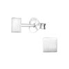 Bungsa .925 Silber Ohrstecker viereckig mit matter Oberfläche