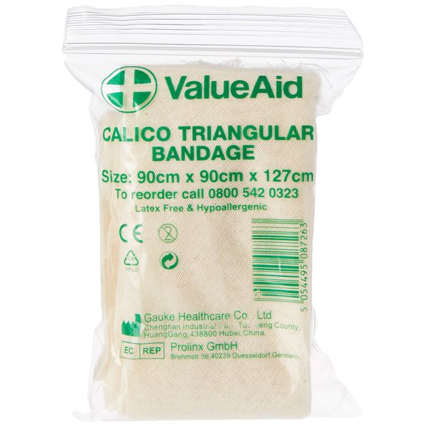 Value Aid Calico Triangular Bandage - Single