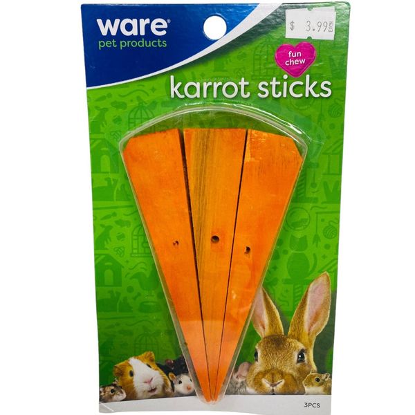 Ware Carrot Sticks For Small Animals 3 Piece Assorted for Hamster Rat Mouse Gerb