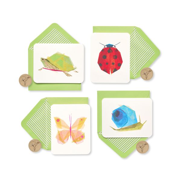 Papyrus Blank Cards with Keepsake Box, Garden Critters (20-Count)