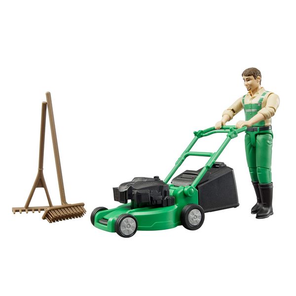 Bruder 62103 bworld Gardener w Lawn Mower and Accessories